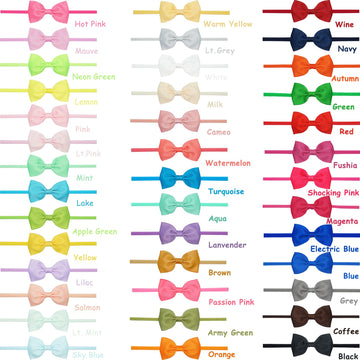 C Llot 40 Colors Baby Bow Headbands 2.75 ' Hair Bows Super Soft Nylon Headbands For Baby Girls Infants Preemie And Newborn Kid