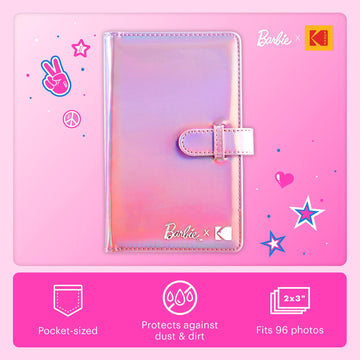 Kodak X Barbie 96-Pocket Photo Album For Barbie Instant 2X3 Zink Zero Ink Photo Paper