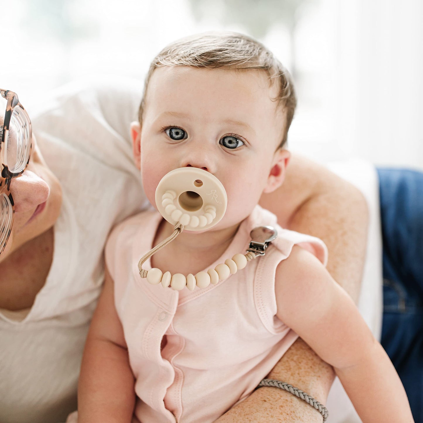 Ryan & Rose Cutie Pat Silicone Pacifier Teether (Starter Kit, Neutral)