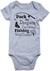 Unicomidea Baby Boys Romper Infant Bodysuit Toddle Short Sleeve Jumpsuit Letter Of Pack My Diapers I M Going Fishing With Daddy