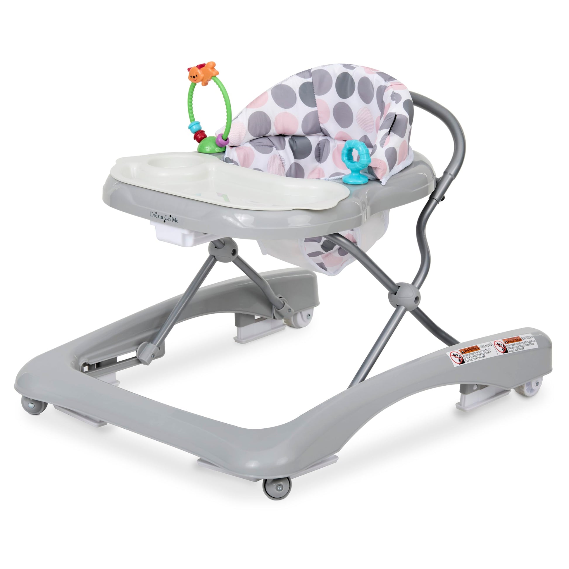 Dream On Me Mia Foldable Baby Walker In Grey