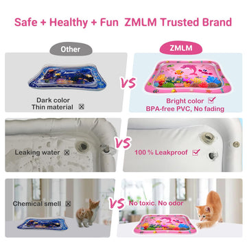 Zmlm Tummy Time Water Mat Baby Girls Gift, Baby Toys For 3-12 Months, Inflatable Infant Baby Tummy Time Toys Activity Play Mat S