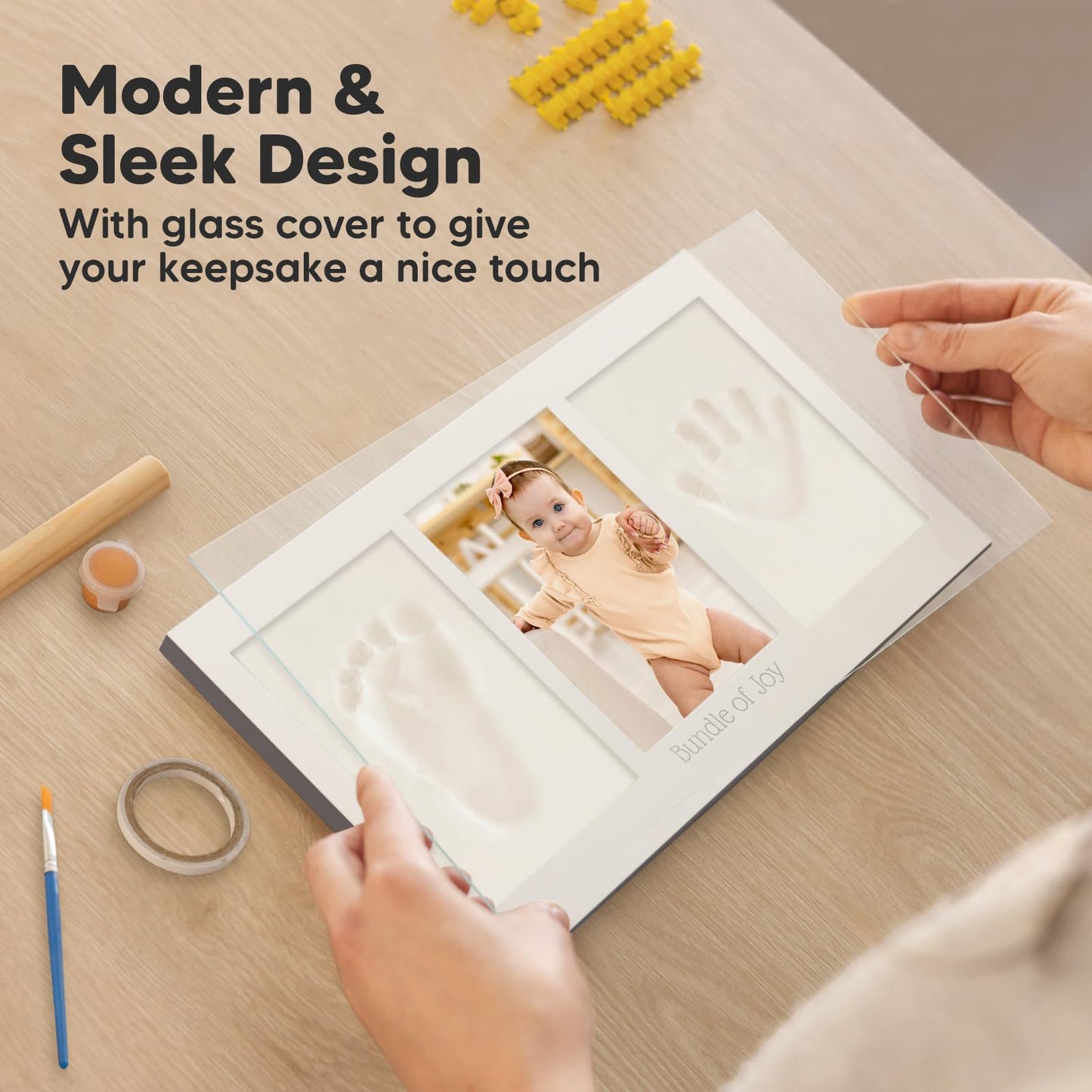 Baby Hand And Footprint Kit - Baby Footprint Kit, Newborn Keepsake Frame, Baby Handprint Kit, Personalized Baby Gifts, Nursery D