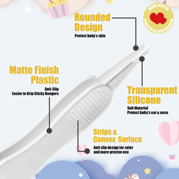 Kinggrand Kitchen Baby Nose And Ear Cleaner Tool 3 In 1 Nose Cleaning Tweezers Baby Boogie Nose Picker Dual Earwax And Snot Remo