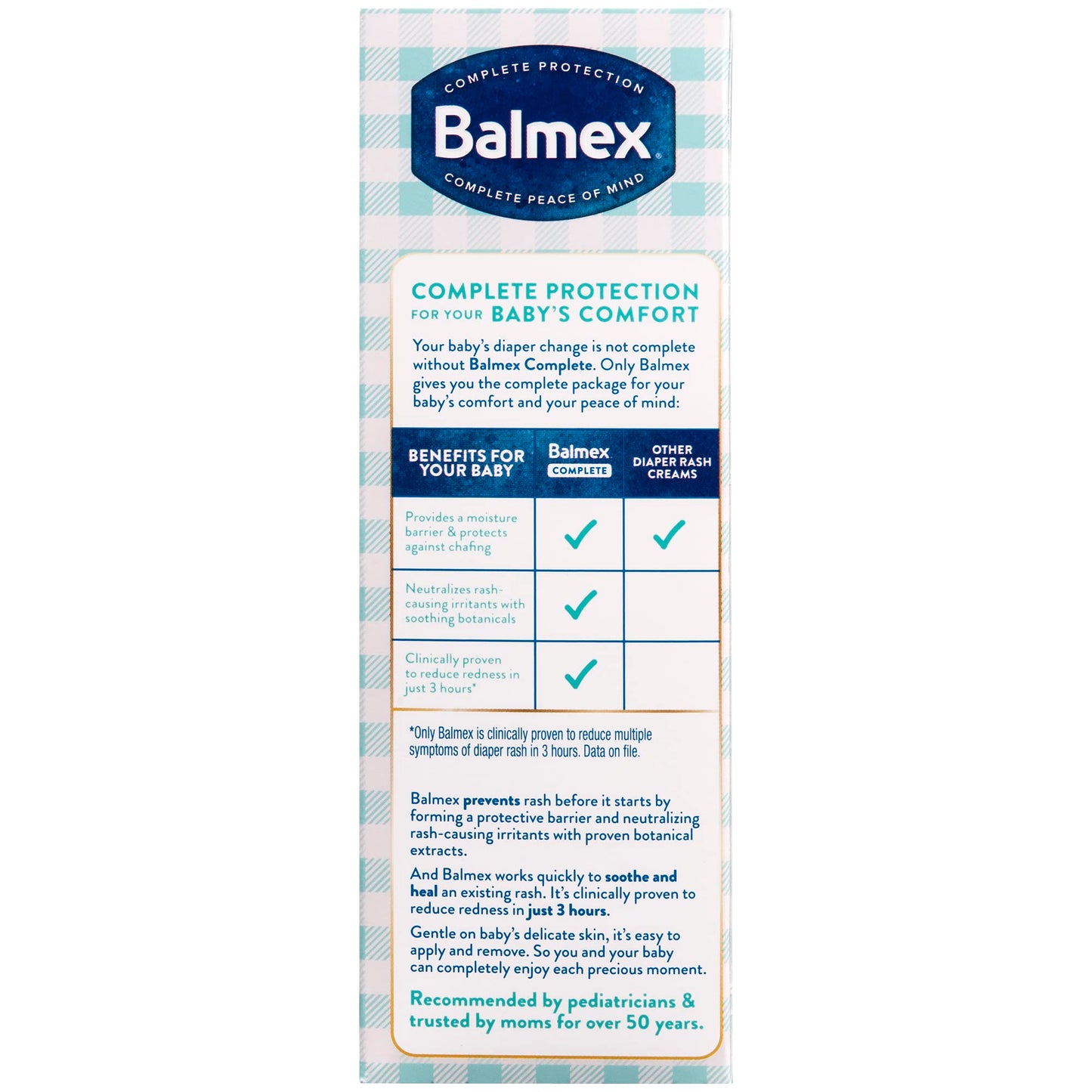 Balmex Complete Protection Diaper Rash Cream - 4 Oz