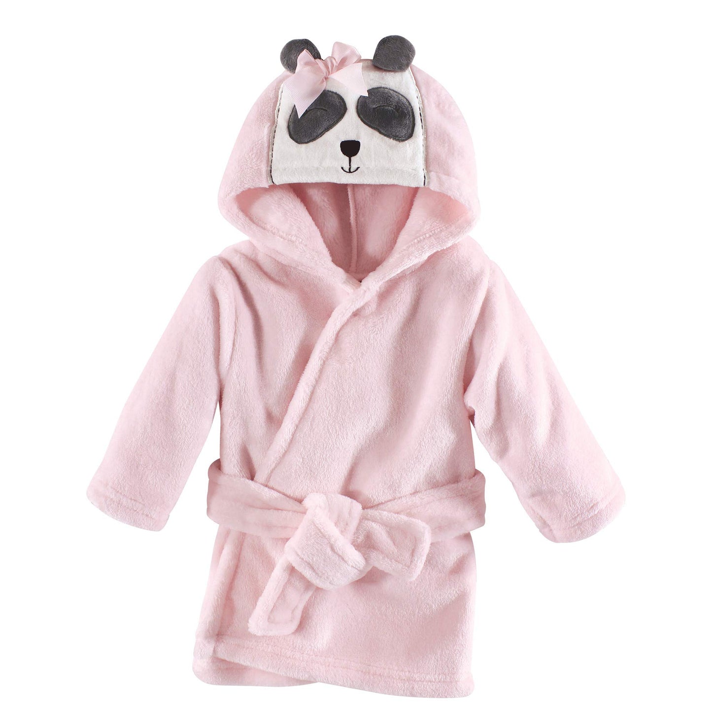 Hudson Baby Unisex Baby Plush Animal Face Bathrobe, Miss Panda, 0-9 Months