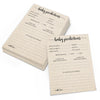 321Done Baby Predictions And Advice Cards, Made In Usa - 4X6 Tan, Fun Minimalist Baby Shower Games & Activity, Unique Gender Rev
