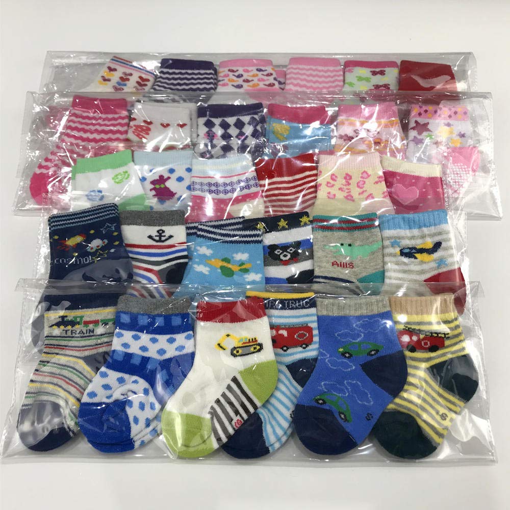 Wafunne Baby Boys Socks Wholesale 20 Pairs Baby Socks Cotton Boy 1-3 T
