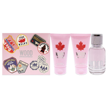 Wood By Dsquared2 For Women - 3 Pc Gift Set 1.7Oz Edt Spray, 1.7Oz Body Lotion, 1.7Oz Bath And Shower Gel