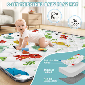 Palopalo Thicken Foam Baby Play Mat For Floor, 71X59 Inch Large Play Mat For Playpen, Soft Padding Playmats For Babies, Toddlers