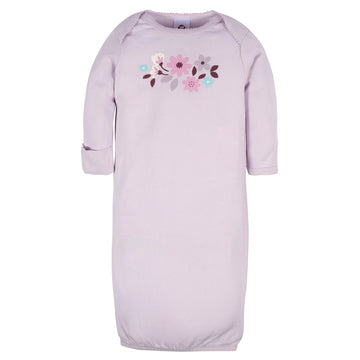 Gerber Unisex Baby Boy And Girls 4-Pack Sleeper Gown Lavender 0-6 Months