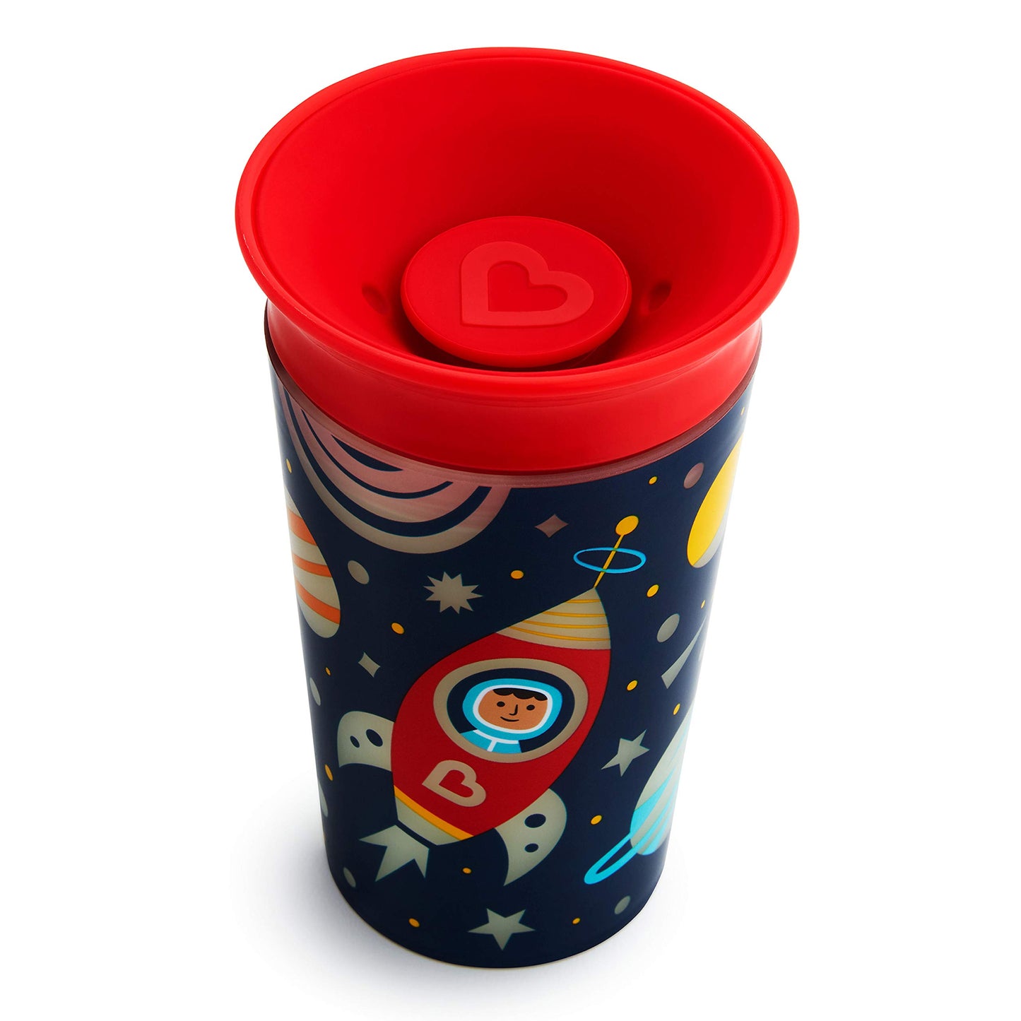Munchkin Miracle 360 Degree Glow In The Dark Sippy Cup, 9 Ounce, Astronaut, Red