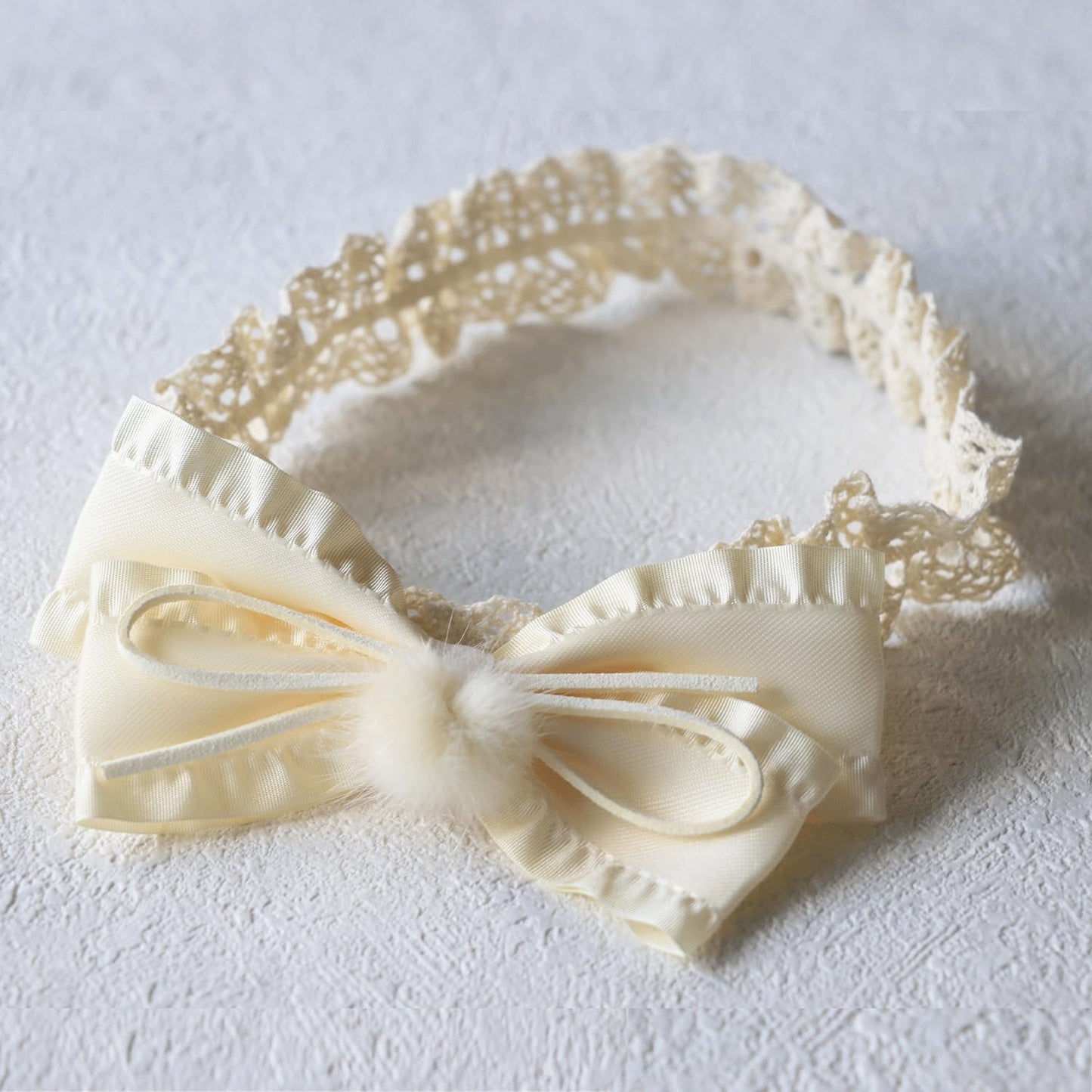 Ickeyou Lace Bow Baby Girls Headband Cute Floral Bow-Knot Hairband Soft Lace Newborn Infants Toddlers Kids Christening Baptism P