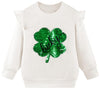 Akyzic Girls St Patricks Day Shirt Kids Long Sleeve Lucky Irish Sweatshirt Toddler Shamrock Paddy'S Day Clovers St Patrick'S Day