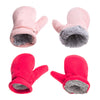 Toddler Infant Winter Mittens Lined With Fleece Easy-On Baby Boy Girls Warm Gloves Outdoor (B-Pink&Red, M (1-2 Years))