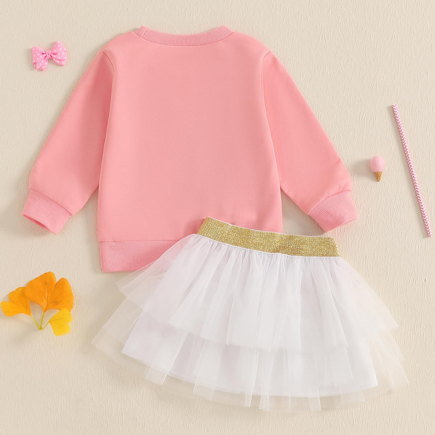Toddler Baby Girl Valentine'S Day Outfit Love Heart Bow Sweatshirt And Tulle Tutu Skirts Little Girls Spring Clothes (Pink, 6-12