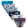 Boboking Little Boys Briefs Dinosaur Truck Toddler Kids Underwear (Pack Of 6) 6/7Y Blue