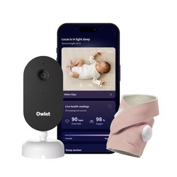 Owlet Dream Duo (Gen 3) Smart Baby Monitor All-in-One Bundle - 2K HD Video Baby Monitor with Alerts & Owlet Dream Sock Tracks Ba