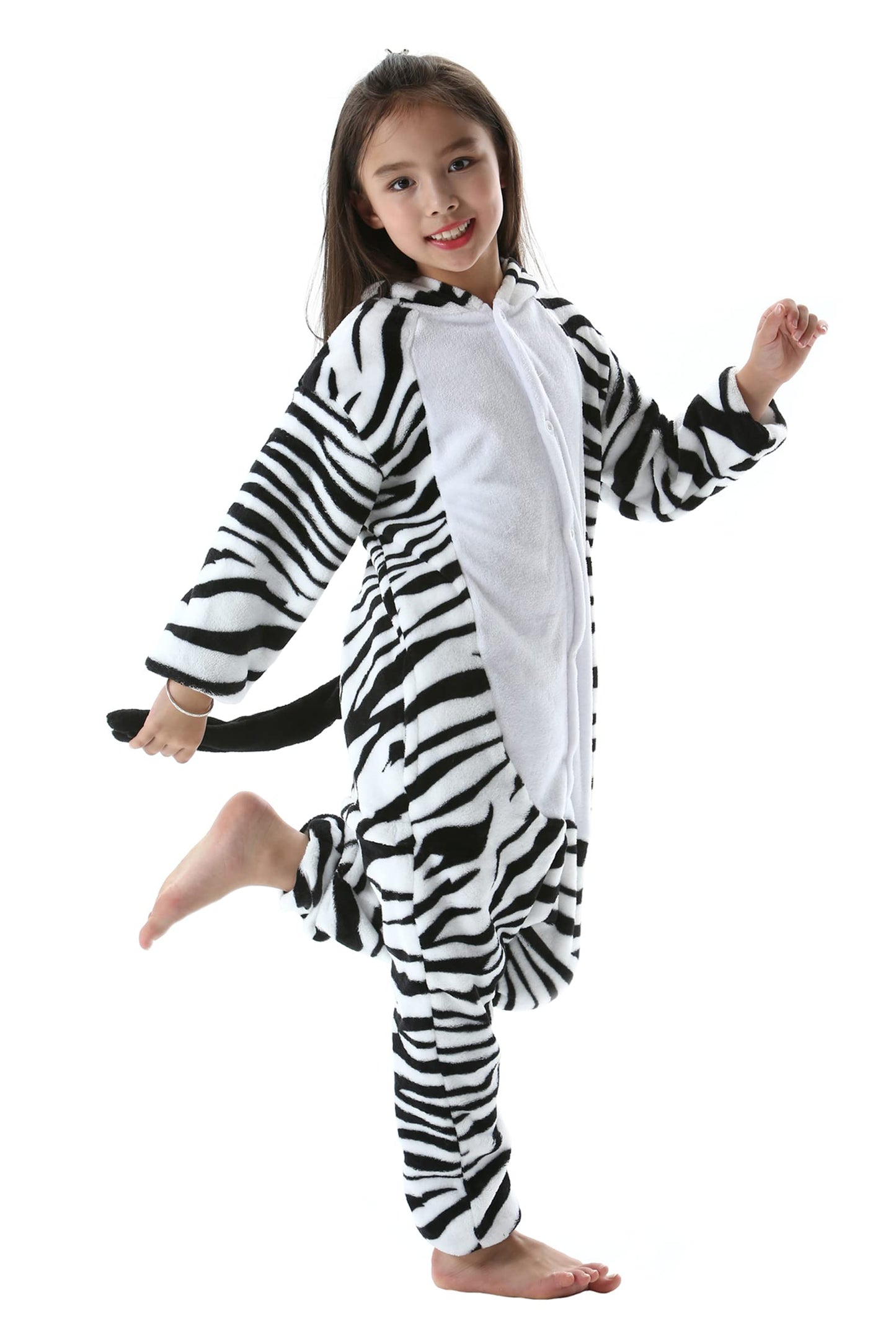Atoz Onesie For Kids, Animal Pajamas Halloween Cosplay Costume For Girls Boys, Zebra 6-7Y