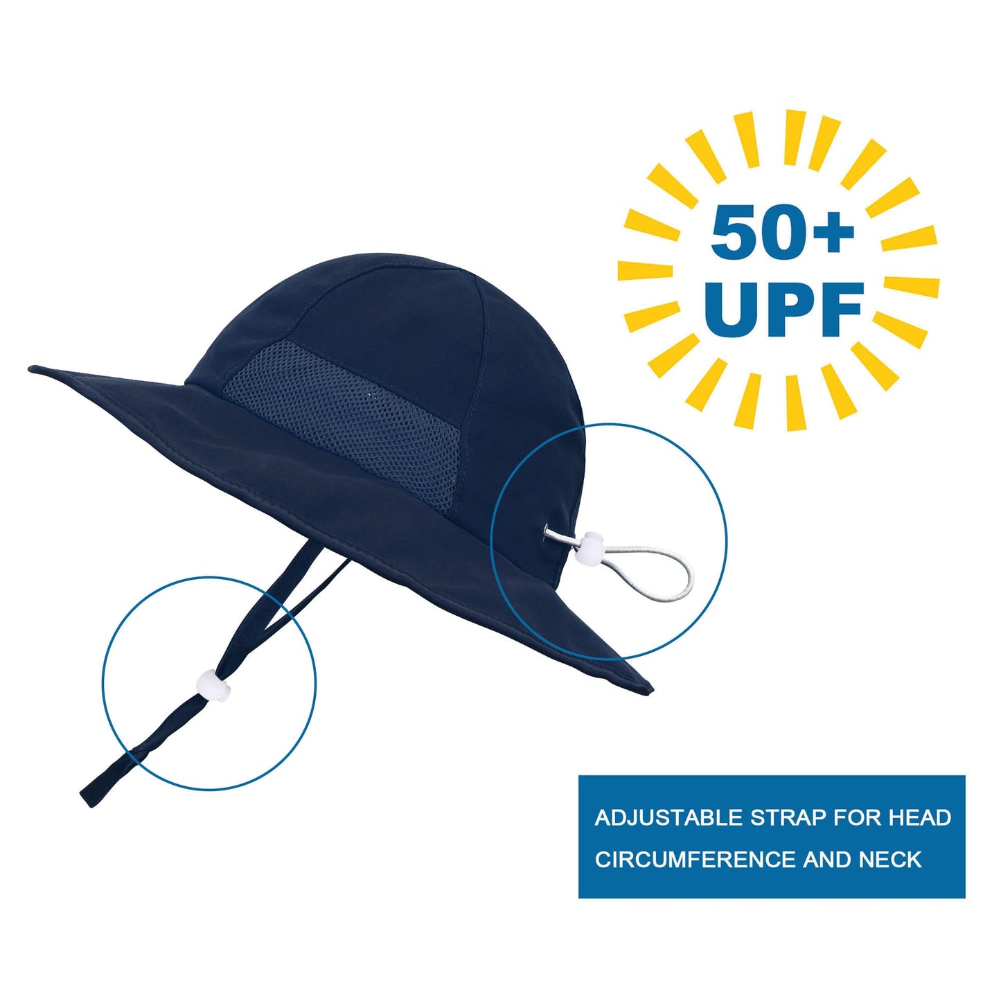 Simplikids Swim Hat Toddler Beach Hat Boy Baby Sun Hats Boys Baby Boys Sun Hat Upf 50+ Sun Protection Wide Brim Bucket Hat Navy