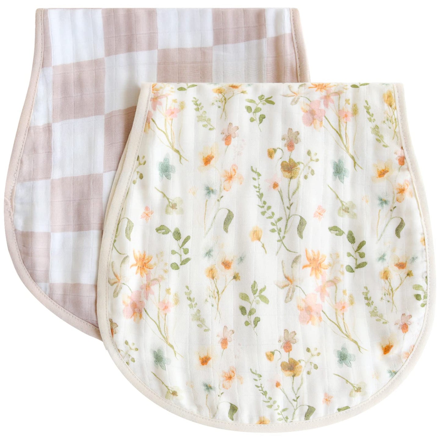 LifeTree Muslin Baby Burp Cloths - Soft 2 Pack Viscose Bamboo Cotton Large 22 by 10 Absorbent Milk Spit Up Rags - Burping Cl
