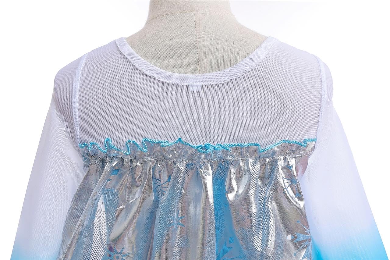 Dressy Daisy Girls' Ice Princess Dress Costume Birthday Halloween Christmas Fancy Party Dresses With Cape Size 5 Style B