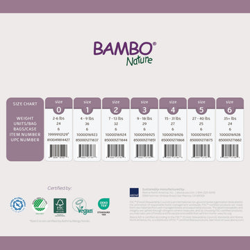 Bambo Nature Hypoallergenic Baby Diapers, Eco-Labeled Diapers, Enhanced Leakage Protection, Totally Chlorine-Free, Skin Friendly