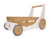 Kinderfeets 2-In-1 Wooden Cargo Walker Cart Wagon With Adjustable Rubber Wheels And Removable Basket For Children And Toddlers (