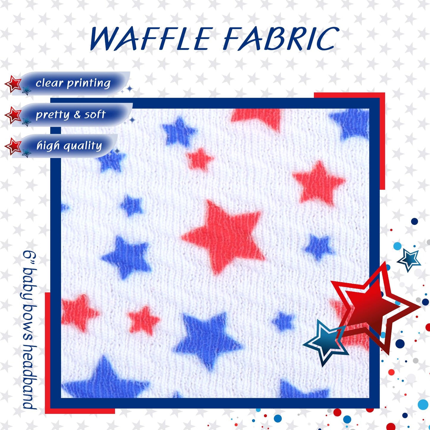 Lanmerry Hairband - 2Pcs 6 Inches Baby Girl Bows Headbands With American Flag And Stars, One Size Fit All, Wonderful Gift For 4T