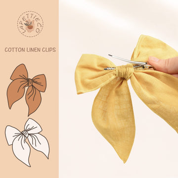 Niceye Pack Of 20 Girls Solid Color Hair Bows Cotton Linen Alligator Hair Clips Or Little Girls Toddlers Kids Neutral Handmade H