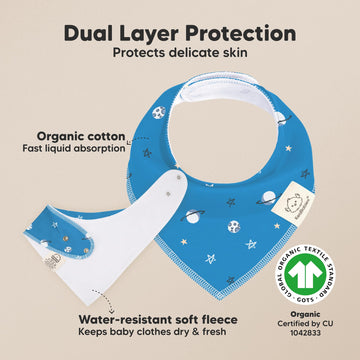 10-Pack Organic Baby Bandana Bibs For Girls - Super Absorbent Triangle Baby Bibs For Drooling And Teething Infant, 100% Cotton E