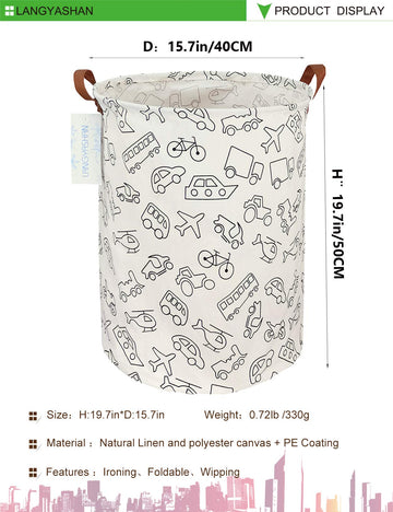 LANgYASHAN Laundry Basket canvas Fabric collapsible Organizer Basket for Storage Bin Toy Bins gift Baskets Bedroom clothes child