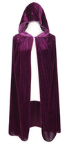 Bigxian Kids Hooded Velvet Cloak Halloween Christmas Cosplay Fancy Cape Dark Purple
