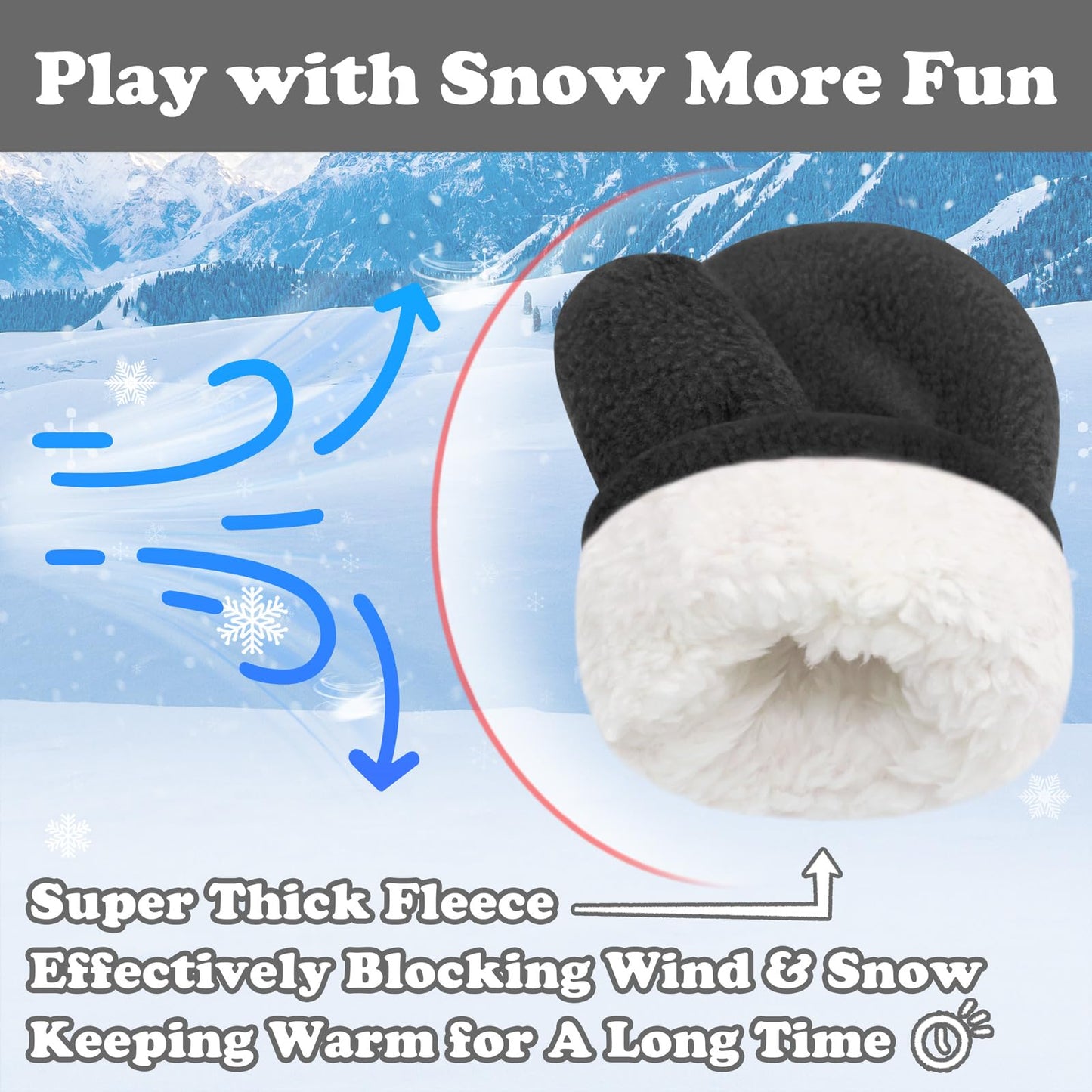Kids Winter Gloves Toddler Gloves Ages 2-4 Baby Boy Mittens Gloves Black Gloves Kids Mittens For Toddler Girls