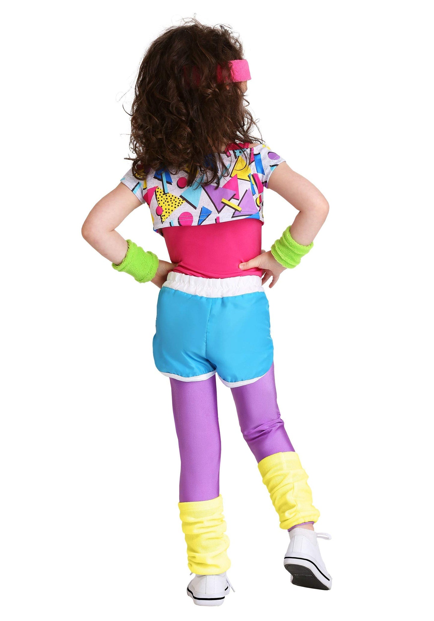 Fun Costumes - Work It Out 80'S Costume For Toddler Girls (4T Bundle W/Foam Weights, Multi)