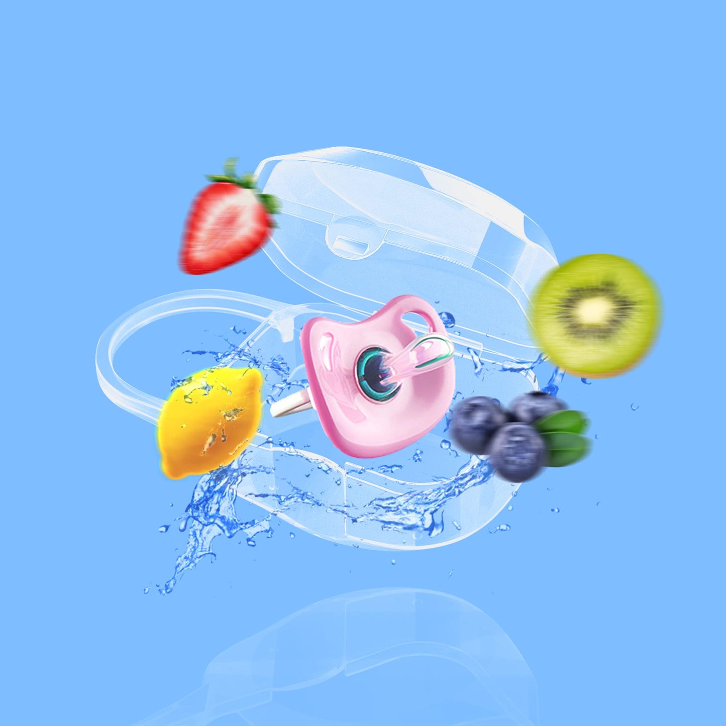 Laneyli Pacifier Case Classic (Pack Of 2, Clear, Pink)