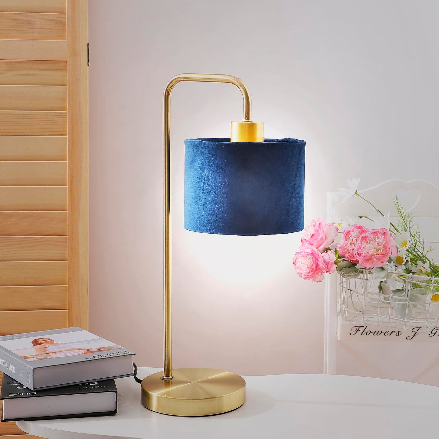 Kuber Industries Aesthetic & Modern Warm Light Bedroom Lamp For Side Table | Office & Desk Table Lamp For Living Room And Home D