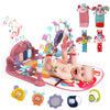 Dearlomum Baby Play Mat Baby Gym,Funny Play Piano Tummy Time Baby Activity Mat With 5 Infant Sensory Baby Toys & 4 Wrist Baby Ra
