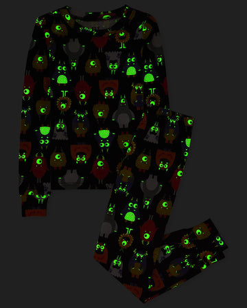 The Children'S Place Baby 2 Piece And Kids, Sibling Matching, Halloween Pajama Sets, Cotton, Monsters, 14
