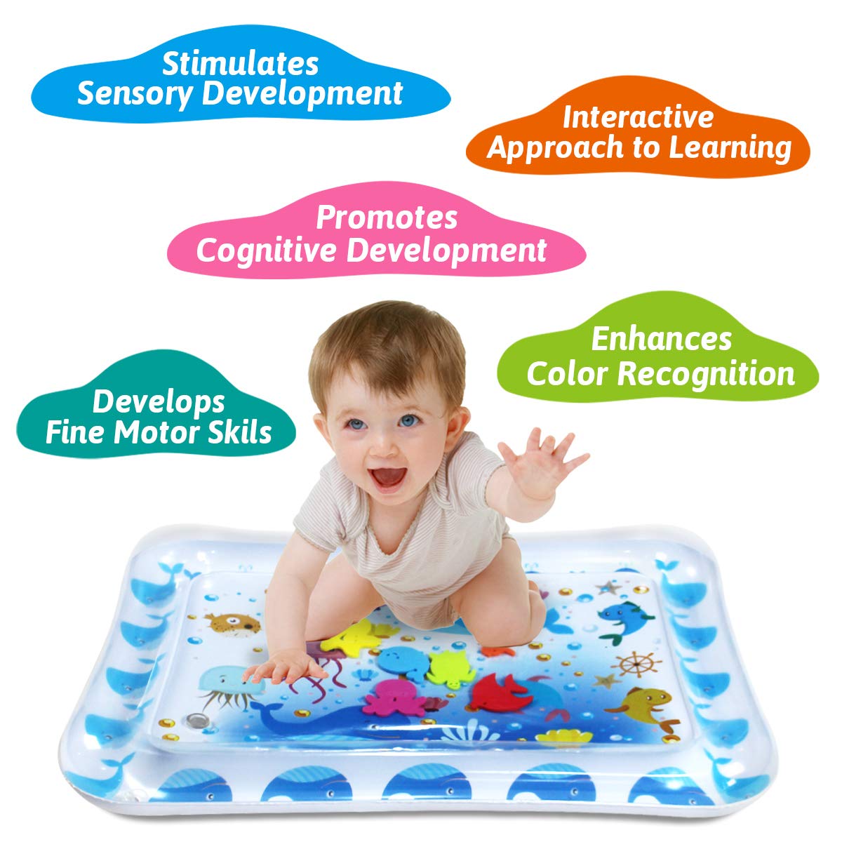 Zhuynxir Infant Toys, Tummy Time Toys, Tummy Time Mats For Infants, Inflatable Play Mat Water Mat Inflatable Toys, Fun Early Dev