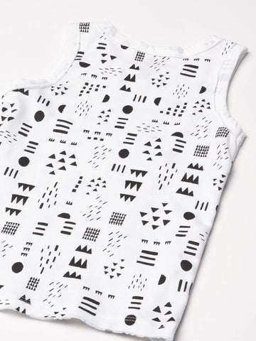 Honestbaby Sleeveless Muscle T-Shirts 100% Organic Cotton For Infant Baby And Toddler Boys, Girls, 5-Pack Pattern Play, Newborn