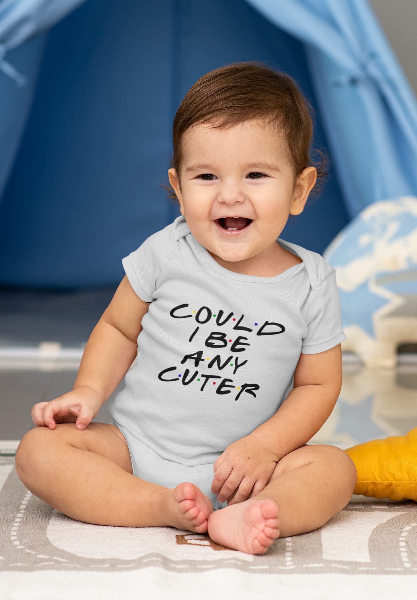 Pop Threads Could I Be Any Cuter Infant Bodysuit Funny 90S Show Baby Girl Boy Cloth Outfit Gray 6M
