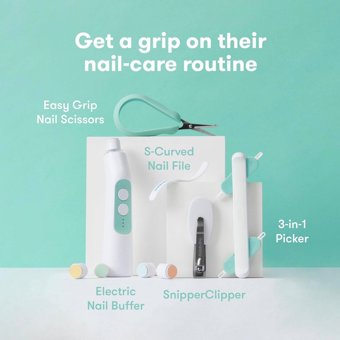 Frida Baby Electric Nail Buffer Replacement Pads | Safe + Easy Grooming, Trimming, And Nail Filing For Newborn, Toddler, Or Chil