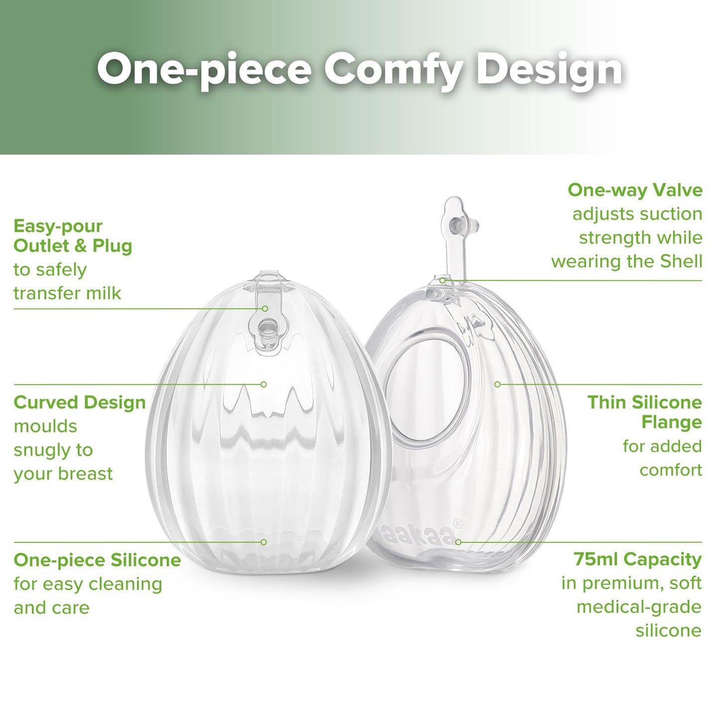 Haakaa Wearable Silicone Breast Pump With Steriliser Bag, 2-In-1 Hands-Free Passive Breast Milk Catcher For Nursing Mom, Breastf