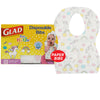 Glad For Kids Unicorn Paper Disposable Bibs With Crumb Catcher For Feeding - Absorbent And Leakproof Eating And Travel Must Have