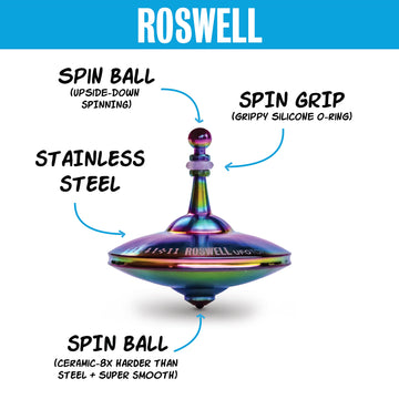 Plexity Labs Ufo Tops - Roswell - Metal Spinning Top - Inspired By The Documented 1947 Ufo Sighting In Roswell, New Mexico (Colo