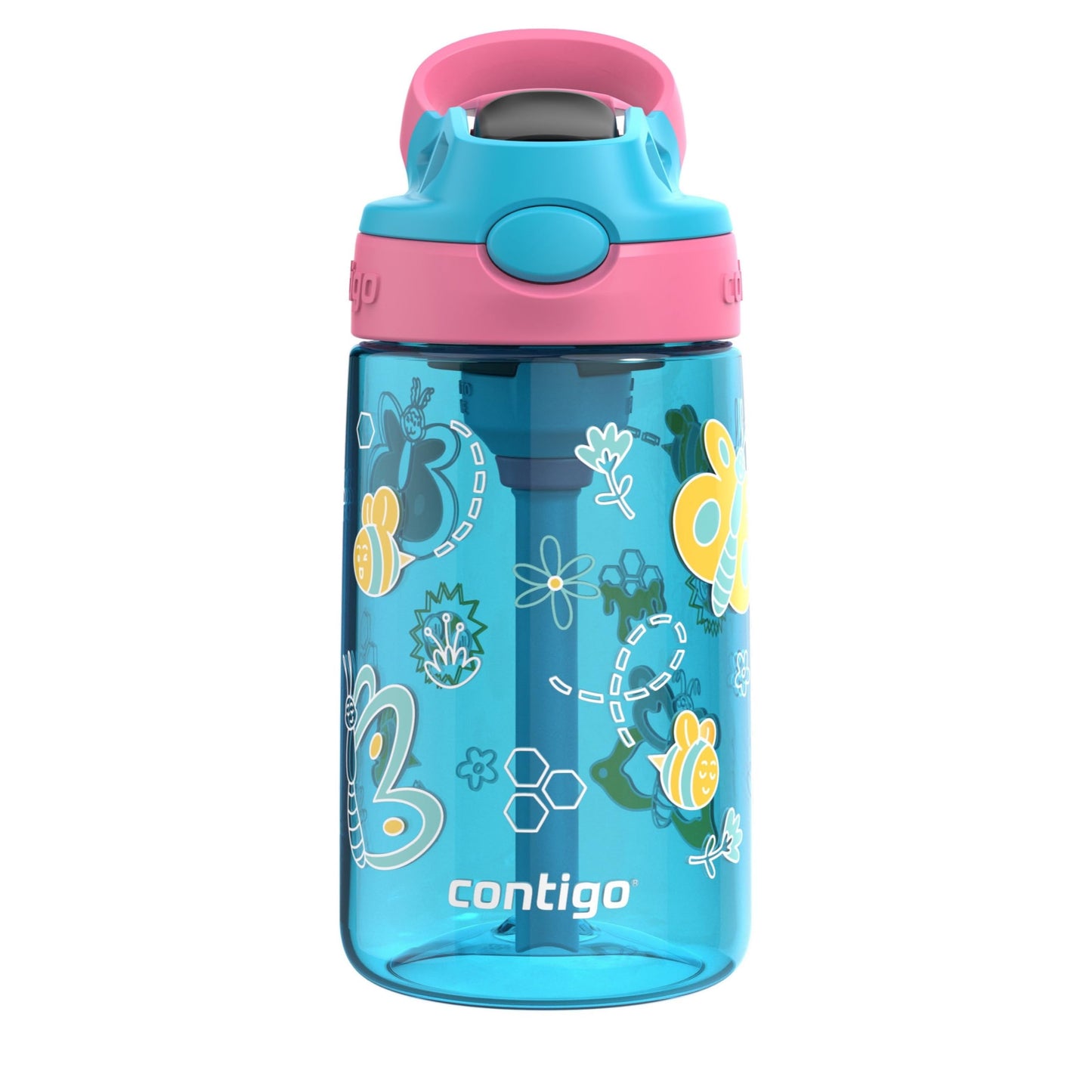 Contigo Kids 14 oz. AutoSpout Straw Water Bottle - Blue Raspberry/Azalea