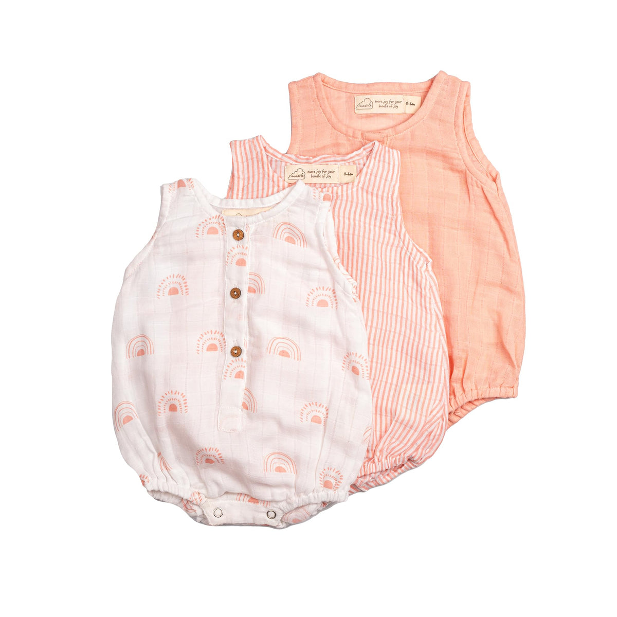 Masilo 100% Organic Cotton Baby Romper Multipack/Set Of 3 Infant Wear/Soft And Comfortable Newborn Clothing/Print, Solid And Str