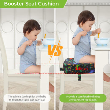 Toddler Booster Seat For Dining Table, Adjustable Seat Belts Booster Seat For Kitchen Chair, Strong Support Booster Seat Cushion