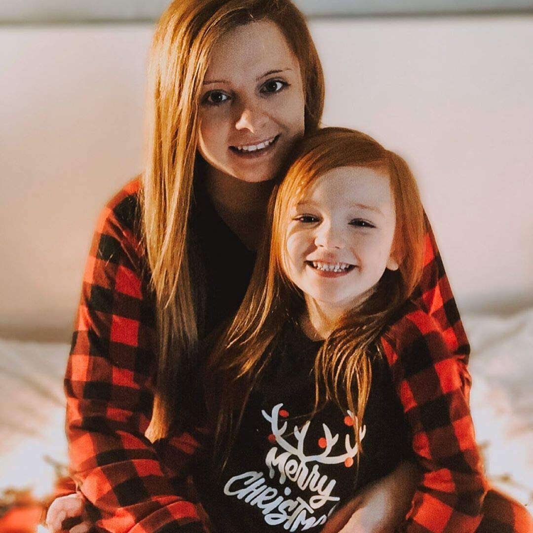 Iffei Matching Family Pajamas Sets Christmas Pj 'S With Letter And Plaid Printed Long Sleeve Tee And Bottom Loungewear 9-12M Bla